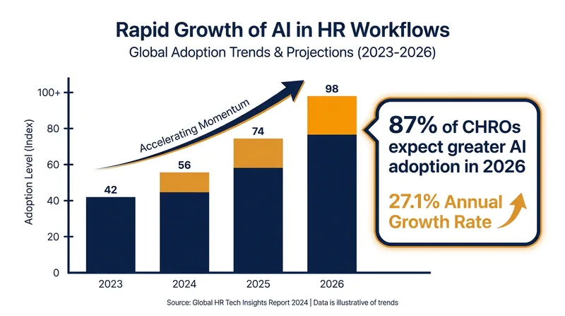 Enterprise adoption of AI in human resources is accelerating rapidly.