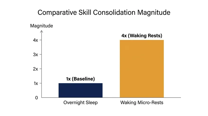 Micro-offline gains achieved during waking rest drive up to four times more consolidation than overnight sleep.