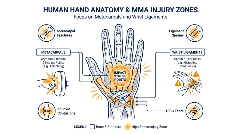Without internal stabilization, the force of a strike bottlenecks into the metacarpals and wrist joints.