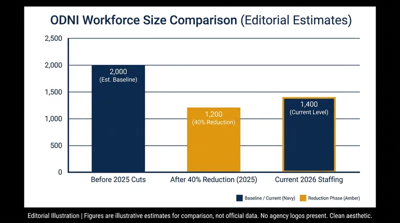 Staffing levels at the ODNI have dropped significantly over the past two years.