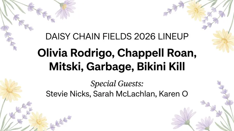The inaugural lineup bridges contemporary pop stars with 1990s alternative icons.