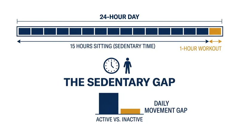 Even with a daily workout, prolonged sitting creates a 'sedentary gap' that impairs metabolic health.