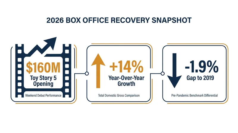 The 2026 summer box office is currently trailing pre-pandemic 2019 levels by just 1.9 percent.