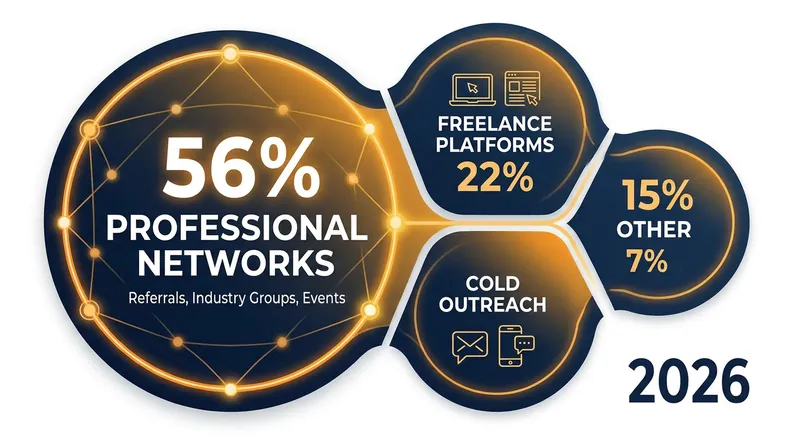 Professional networks have officially surpassed legacy platforms as the primary source of freelance work.