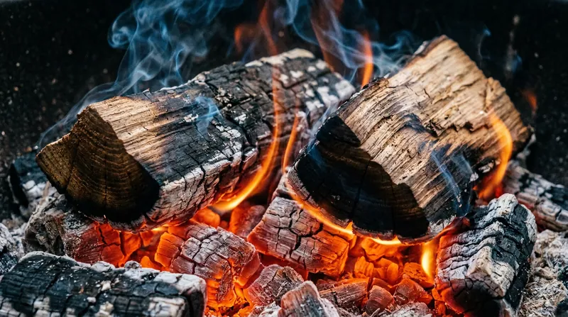 Dry hardwood combusts cleanly, releasing aromatic phenols without bitter creosote.