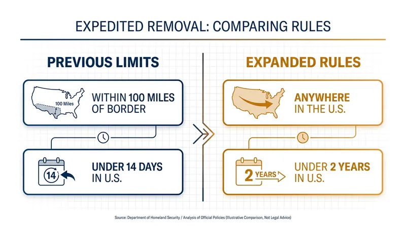 How the geographic and temporal limits on expedited removal have changed under the new ruling.