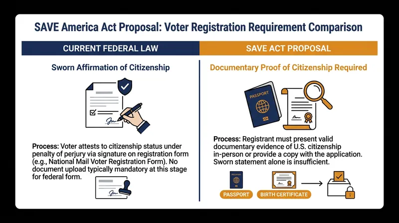 The SAVE America Act would fundamentally change federal voter registration requirements.
