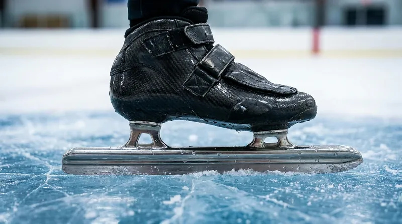 Unlike long track skaters who use detachable 'clap skates', short track athletes rely on fixed blades for maximum stability.