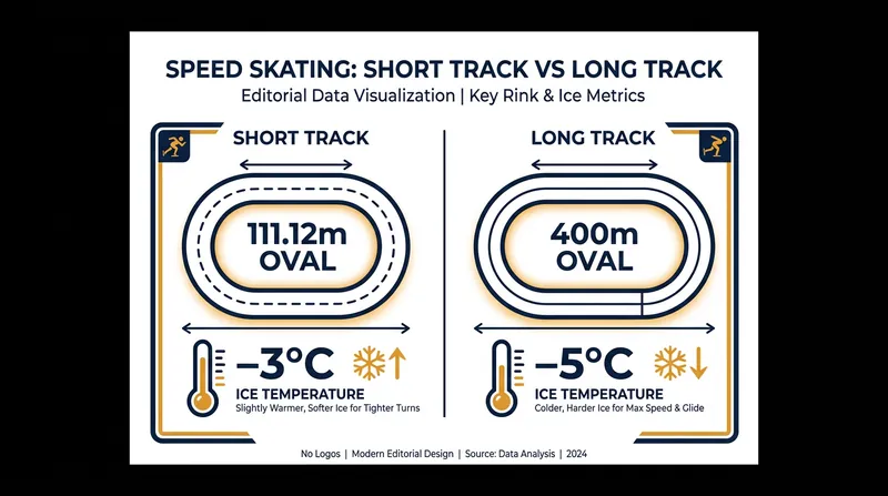 The physics of the rink: Short track requires warmer, softer ice to allow athletes to grip the surface during tight cornering.
