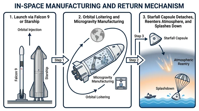 How the orbital supply chain utilizes Starfall for the return leg.