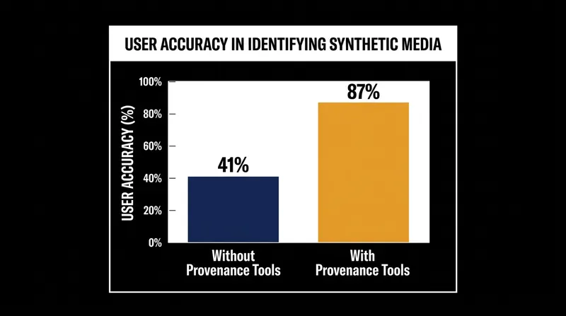 Stanford Internet Observatory data shows a massive leap in user accuracy when provenance tools are available.