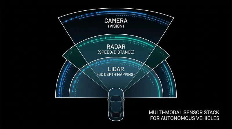 Most developers rely on a multi-modal sensor stack to create overlapping fields of redundancy.