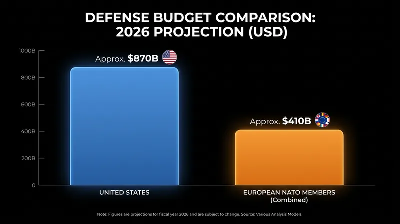 Despite recent increases, the US continues to account for the vast majority of total NATO defense expenditures.