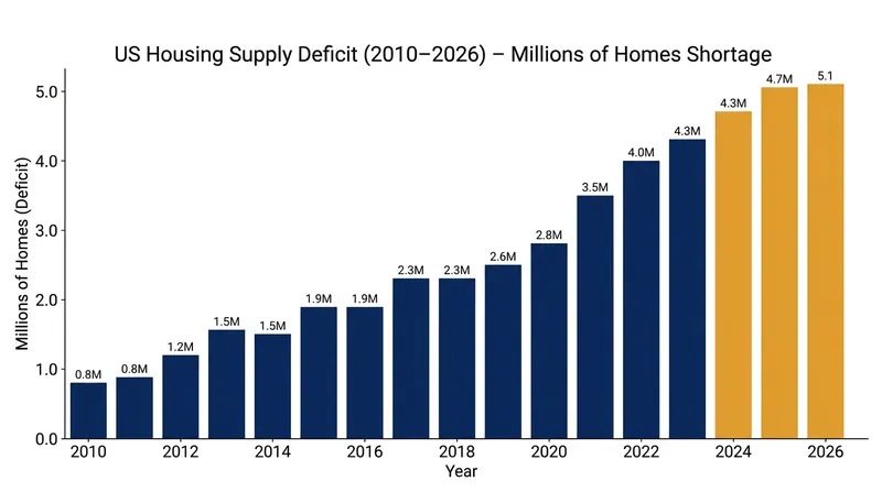 The U.S. has underbuilt housing for over a decade, creating a massive structural deficit.