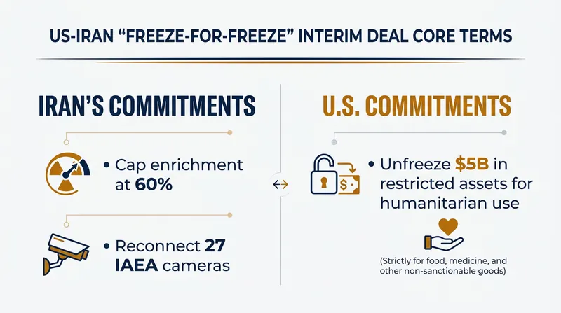 The core components of the newly brokered interim nuclear agreement.