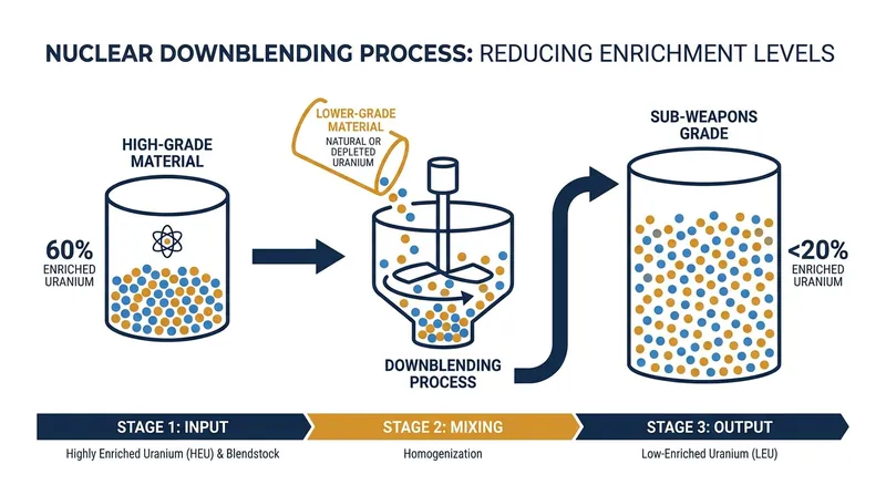 How downblending neutralizes highly enriched uranium.