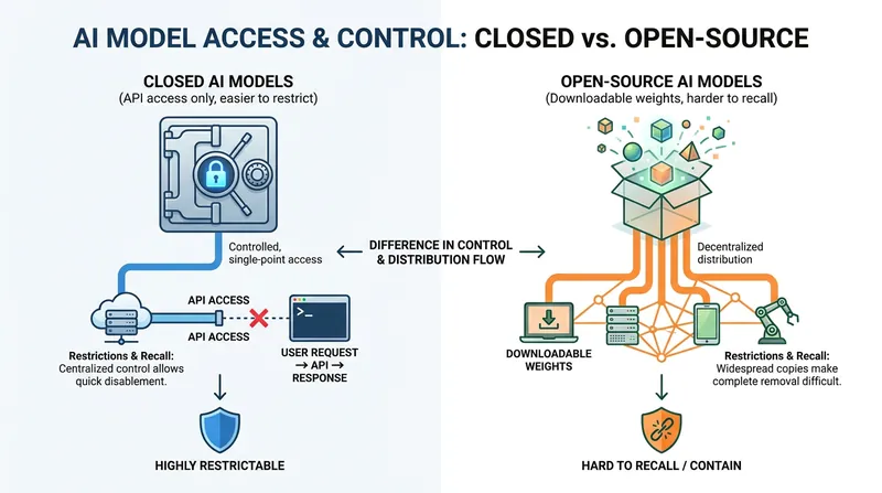 Open-source models present unique challenges for pre-release testing, as they cannot be easily recalled once distributed.