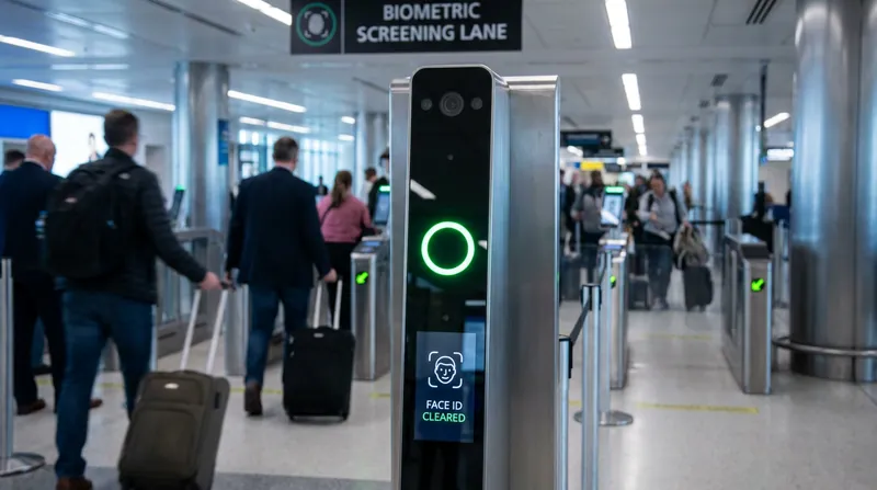 Touchless ID uses facial comparison technology to verify a traveler's identity without requiring physical documents.