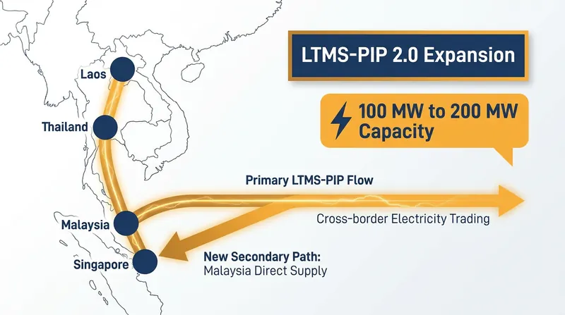 Phase 2 of the LTMS-PIP introduces multidirectional power trade, doubling the capacity of the network.