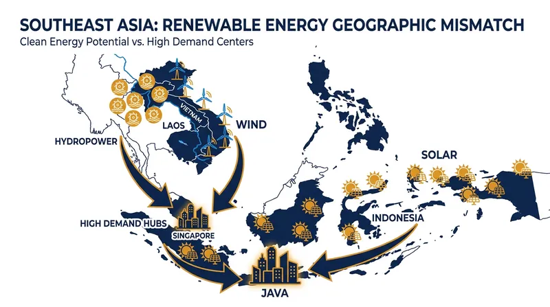 The ASEAN Power Grid aims to connect regions with abundant renewable resources to dense urban centers with high energy demand.