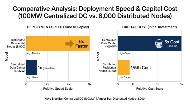 Span claims distributed residential nodes can be deployed significantly faster and cheaper than centralized facilities.