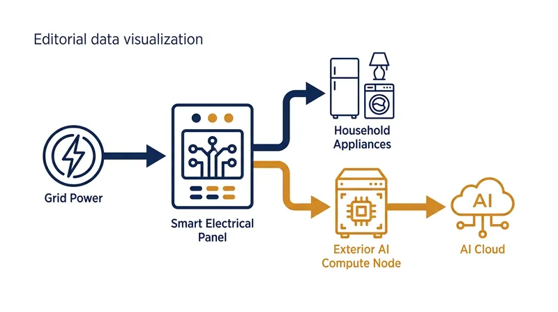 How a smart electrical panel routes unused household capacity to power an AI node.