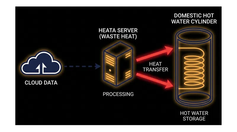 European startups are using the thermal exhaust from cloud servers to heat domestic hot water.