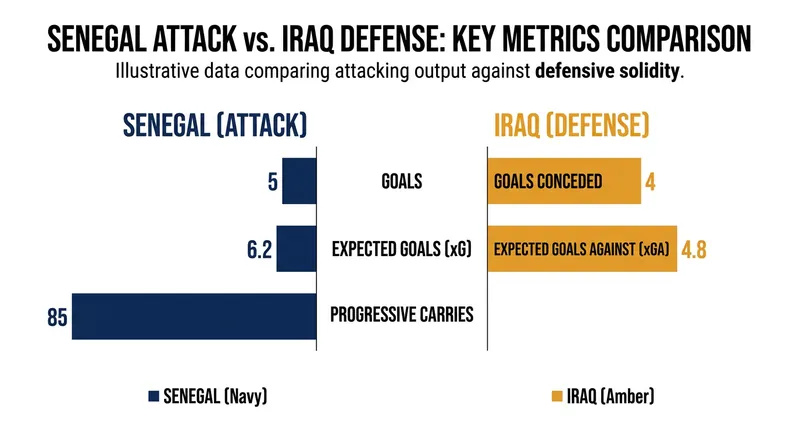 Senegal's attacking firepower presents a significant mismatch for Iraq's struggling defense.