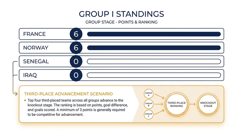 Group I Standings ahead of Matchday 3.