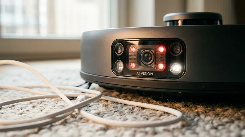 Camera-based systems excel at identifying specific floor-level hazards like charging cables and pet toys.