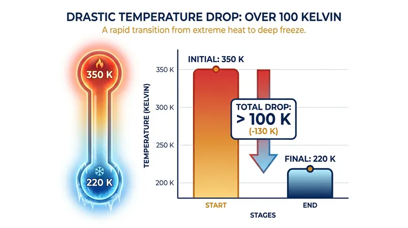 The Nanjing University experiment achieved a temperature difference of more than 100 Kelvin between the stacked layers.