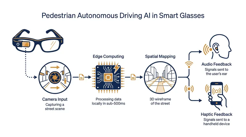 How on-device AI processes 3D spatial data to guide users without requiring an internet connection.