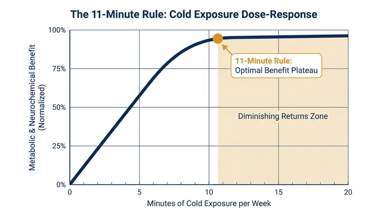 Clinical guidelines suggest 11 total minutes per week is the optimal threshold for metabolic benefits.