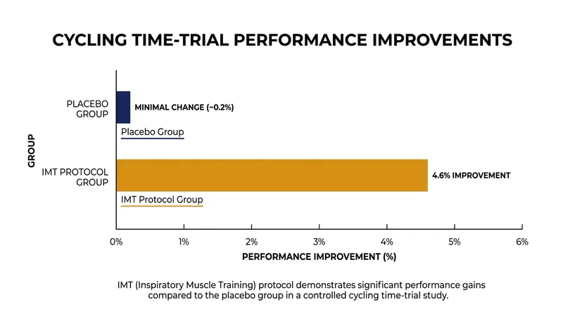 Clinical trials show significant improvements in time-trial performance for athletes who incorporate respiratory resistance training.