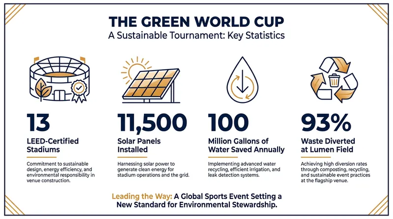 The collective environmental impact of the 2026 World Cup stadium retrofits.