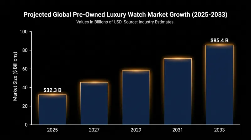 The secondary watch market is projected to more than double in size over the next decade.