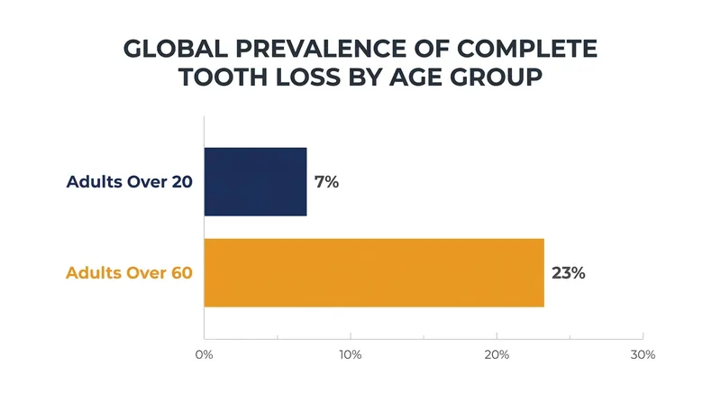 Complete tooth loss affects nearly a quarter of the global population over the age of 60.