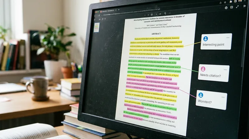 Students can ask questions and debate interpretations directly in the margins of the text.