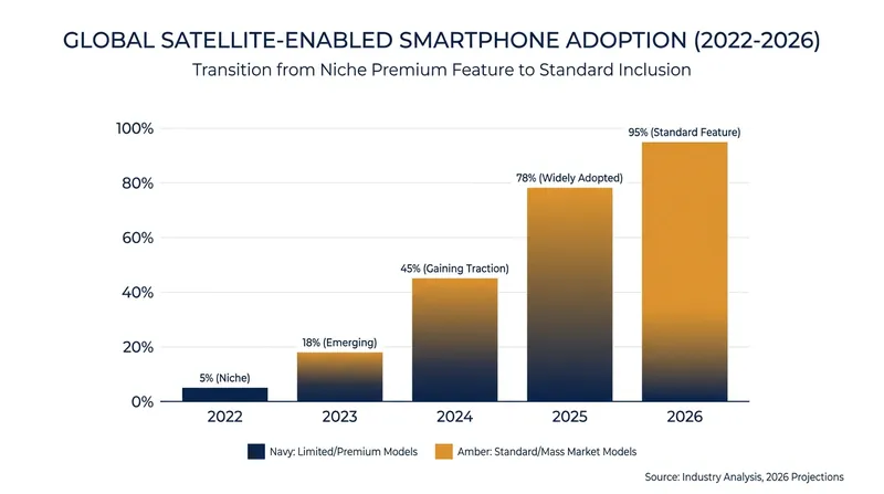 Satellite connectivity has transitioned from a premium emergency feature to a standard communication tool.