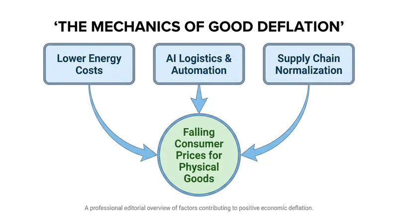 Unlike demand-collapse deflation, the current price drops are driven by supply-side abundance and technological efficiency.