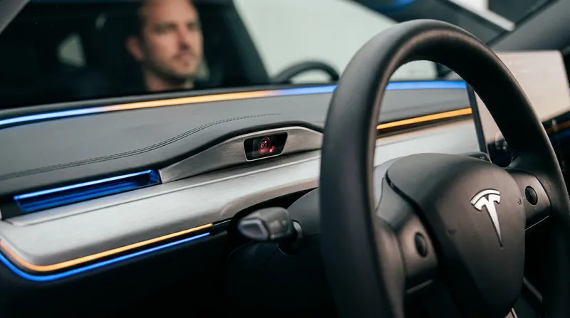 Driver Monitoring Systems (DMS) use infrared cameras to ensure the driver's eyes remain on the road during Level 2 operation.