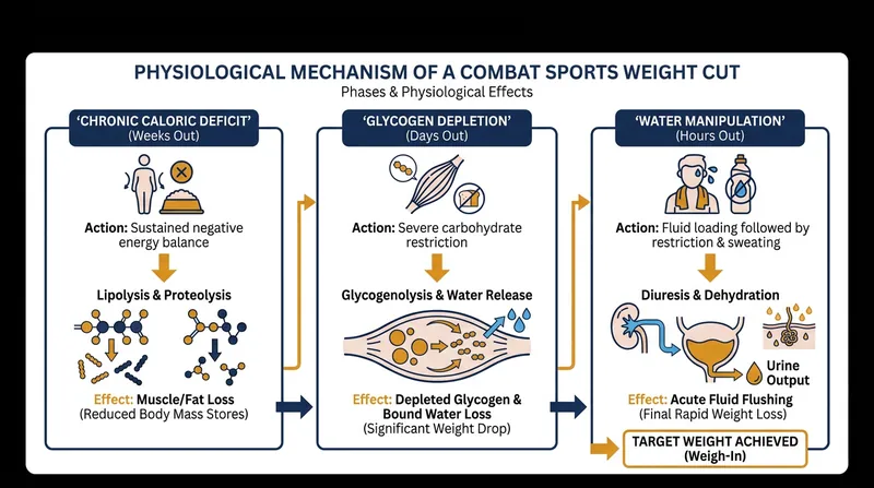 The science of the weight cut relies heavily on manipulating the body's water and glycogen stores in the final 48 hours.