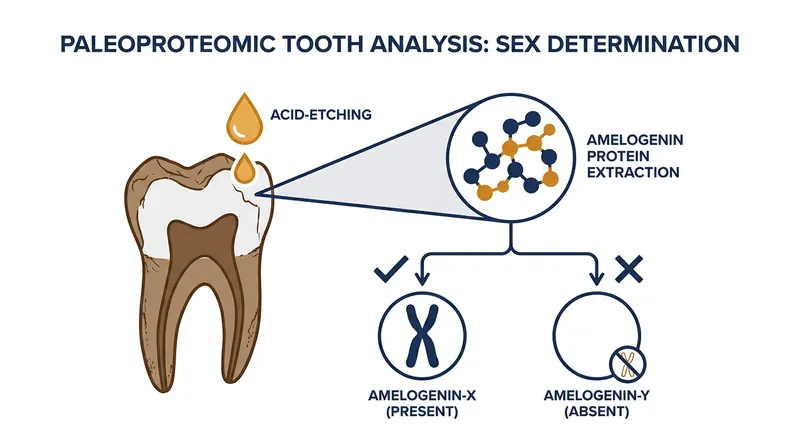 Researchers used a minimally destructive acid wash to extract proteins from tooth enamel, finding no trace of the male-specific Amelogenin-Y.
