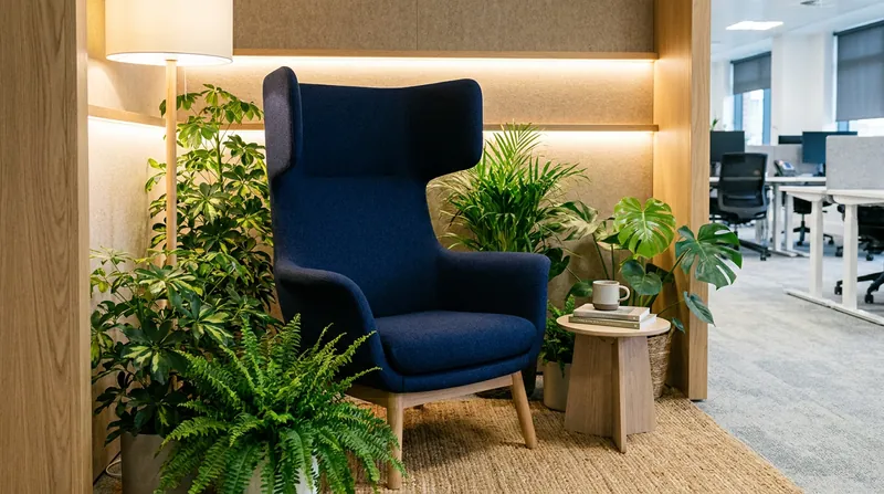 Dedicated low-stimuli zones provide a necessary architectural buffer against the demands of the workday.