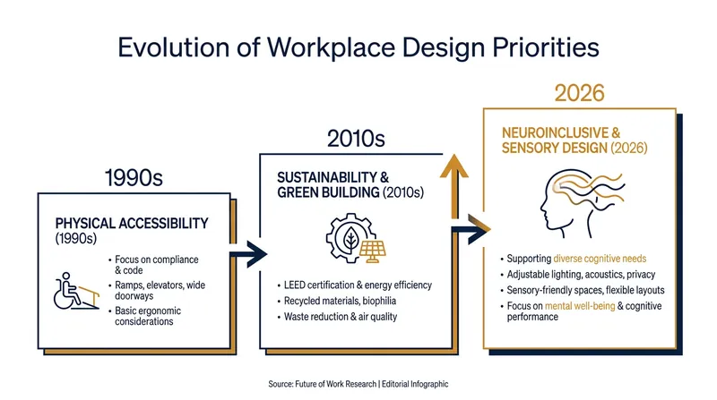 The focus of commercial architecture has shifted toward cognitive and sensory well-being.