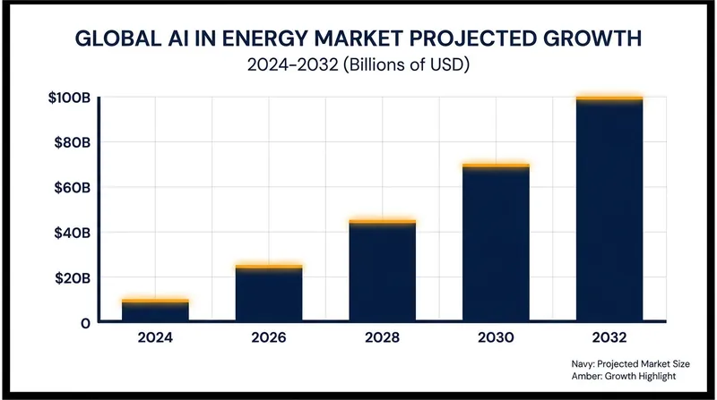 The global market for AI energy technologies is projected to grow tenfold by 2032.