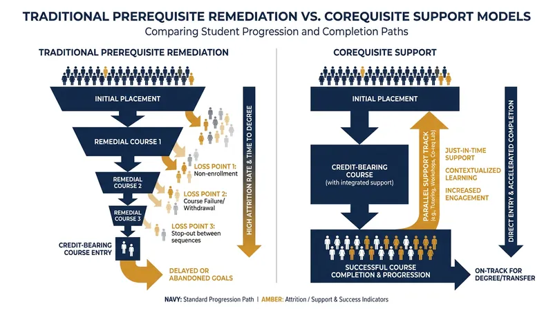 How corequisite support eliminates the attrition points of traditional remediation.