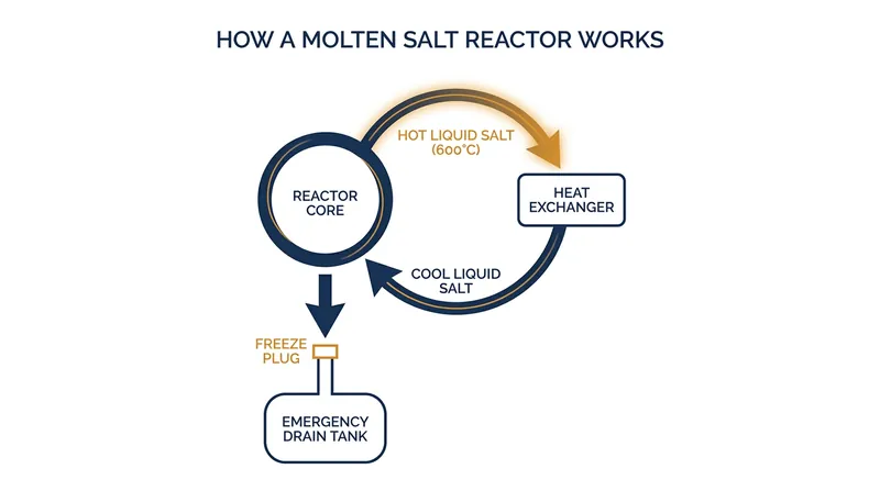 If an MSR overheats, a freeze plug melts, safely draining the liquid fuel away from the core to stop the reaction.
