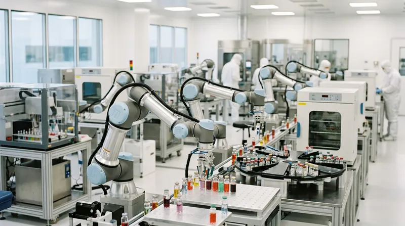 Closed-loop systems combine AI predictions with robotic synthesis to continuously design and test new drugs.