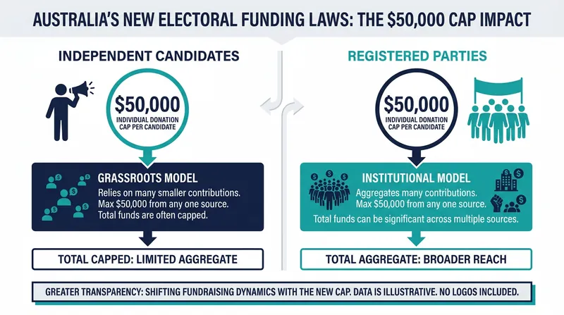 How the new $50,000 donation cap alters the fundraising landscape for independent candidates.